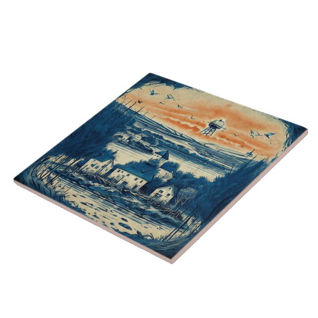 Nautical Seascapes Oil Painting No1 Ceramic Tile (Side)
