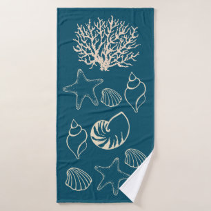 Nautical Seashell Bath Towel