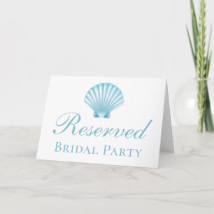 Nautical Seashell Blue Beach Wedding Reserved Invitation