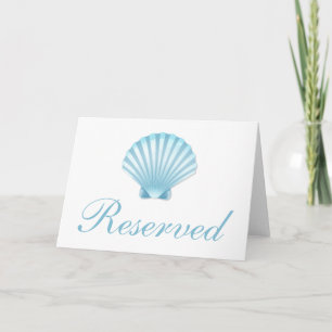 Nautical Seashell Blue Beach Wedding Reserved Invitation