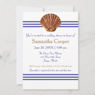 Nautical Seashell - Bridal Shower Invitation
