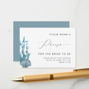 Nautical Seashell Bridal Shower Recipe Request Enclosure Card