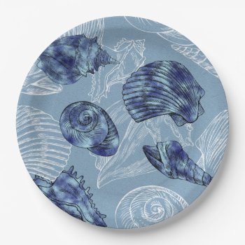 Nautical Seashell Collection - All Sizes Paper Plates by steelmoment at Zazzle