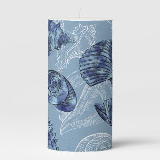 Nautical Seashell Collection Pillar Candle