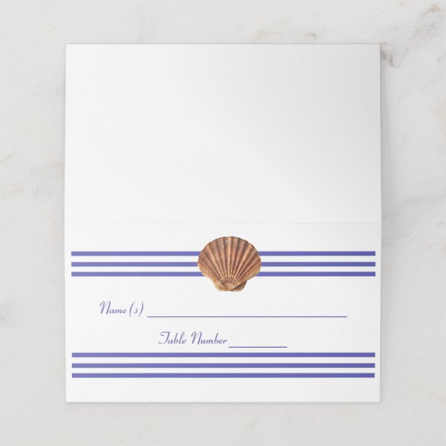 Nautical Seashell - Escort Card (Outside Unfolded)