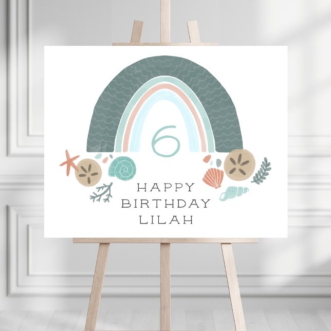 Nautical Seashell Rainbow Under The Sea Party Foam Board (Creator Uploaded)