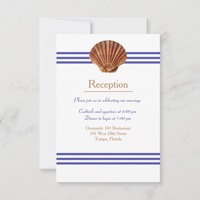 Nautical Seashell - Reception Invitation (Front)