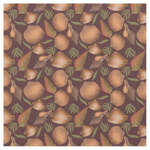 Nautical Seashell Red Pattern  Fabric