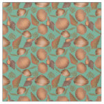 Nautical Seashell Turquoise Pattern  Fabric