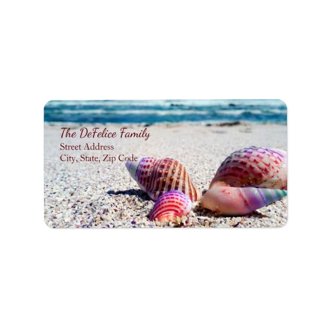 Nautical Seashells & Beach 3 - Template Label (Front)