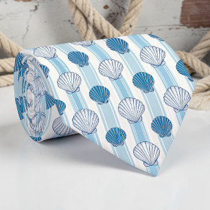 Nautical Seashells Custom Necktie