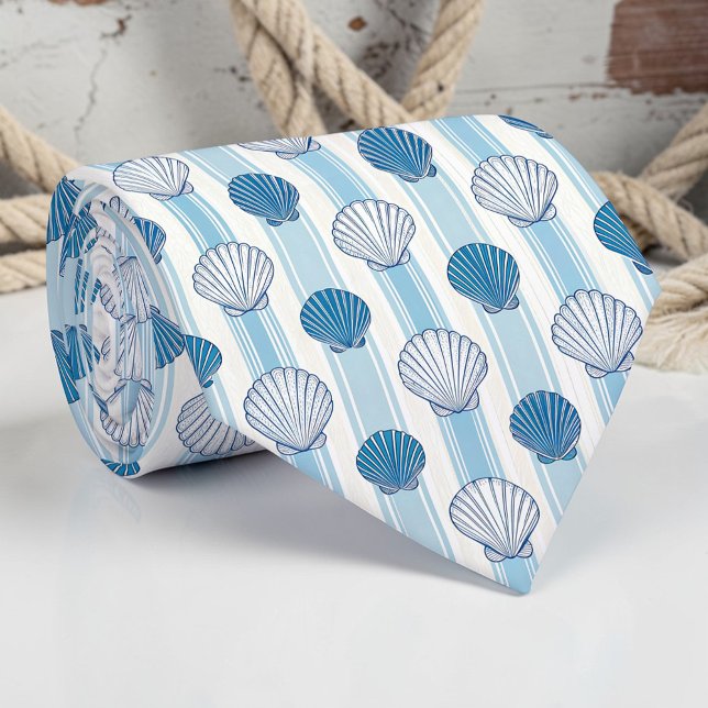 Nautical Seashells Custom Necktie (Creator Uploaded)