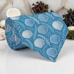 Nautical Seashells Custom Necktie