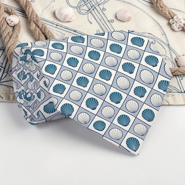 Nautical Seashells Custom Necktie (Creator Uploaded)