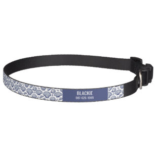 Nautical Seashells Dog Collar with Name Number