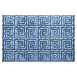 Nautical Seashells Greek Key Dark Blue Beach House Fabric