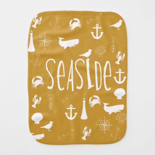 Nautical Seaside Baby Burp Cloth