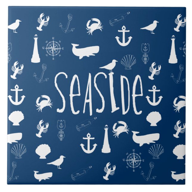Nautical Seaside Ceramic Tile (Front)