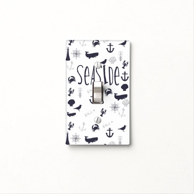 Nautical Seaside Light Switch Cover (In Situ)