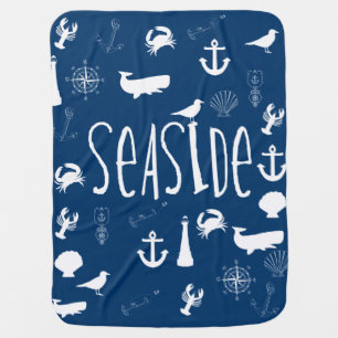 Nautical Seaside Receiving Blanket