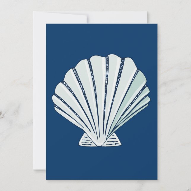 Nautical Seaside Shell Baby Shower Invitation (Front)