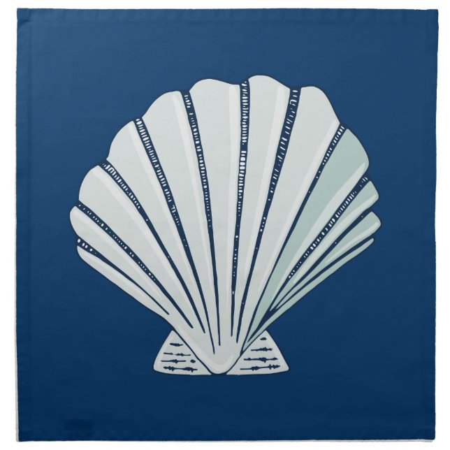 Nautical Seaside Shell Napkin (Front)