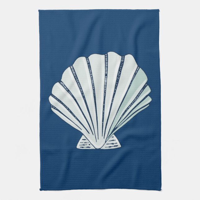 Nautical Seaside Shell Towel (Vertical)