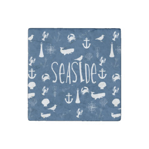Nautical Seaside Stone Magnet