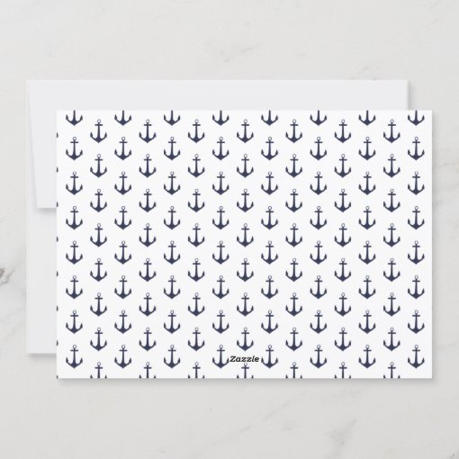 Nautical SEAsons Greetings | Navy Gold Anchors Holiday Card | Zazzle