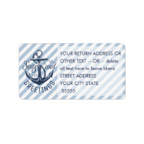 Nautical &quot;SEASon's Greetings&quot; Navy/White Stripes Label