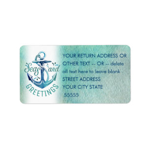 Nautical "SEAson's Greetings" Watercolor Label