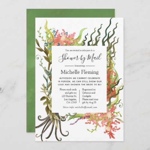 Nautical Seaweed Baby or Bridal Shower by Mail Invitation