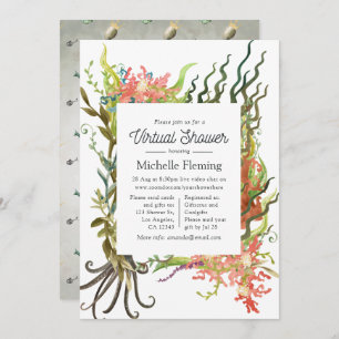 Nautical Seaweed Virtual Shower Invitation