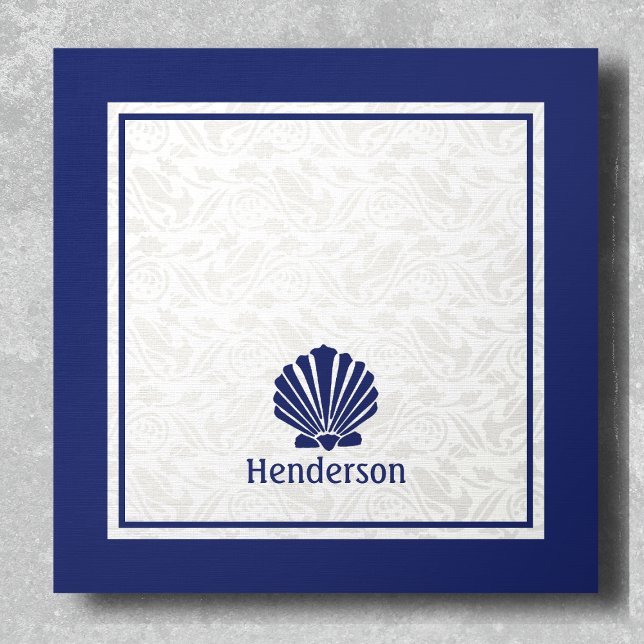 Nautical Shell on Navy Foam Core Photo Tile (Creator Uploaded)