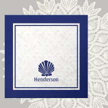 Nautical Shells on Navy 