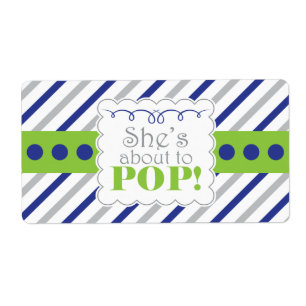 Nautical She's About to POP Water Bottle Labels