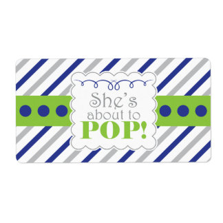 Nautical She's About to POP Water Bottle Labels