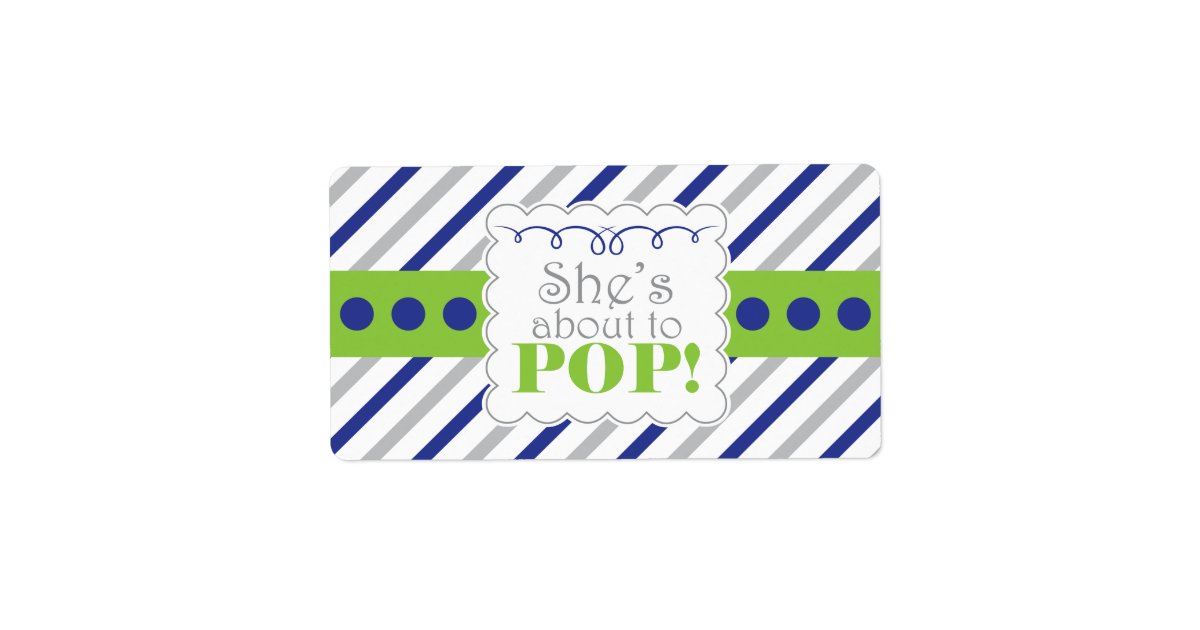 Nautical She's About to POP Water Bottle Labels | Zazzle