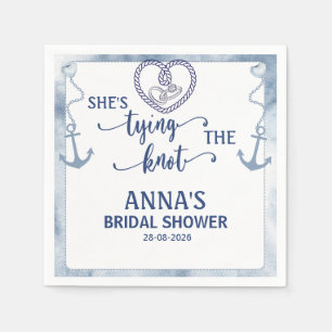 Nautical Shes Tying the Knot Bridal Elegant Anchor Napkins