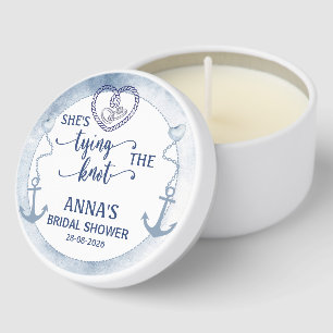 Nautical Shes Tying the Knot Bridal Shower Elegant Mini Candle Favors