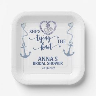 Nautical Shes Tying the Knot Bridal Shower Elegant Paper Plates