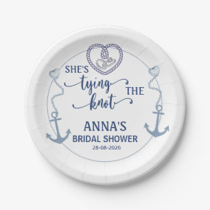 Nautical Shes Tying the Knot Bridal Shower Elegant Paper Plates