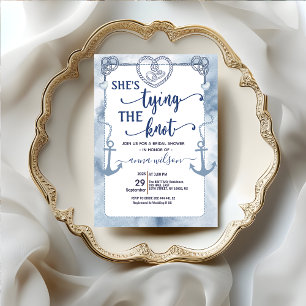 Nautical She's Tying the Knot Bridal Shower Invitation