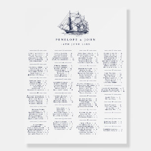 Nautical Ship Alphabetical Wedding Seating Chart Foam Board