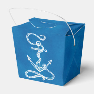 Nautical Ship Anchor Blue Beach Wedding Party Favor Boxes