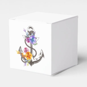 Nautical Ship Anchor Floral Wedding Favor Boxes