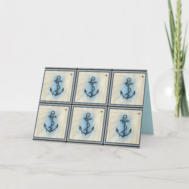 nautical ship anchor greeting card | Zazzle