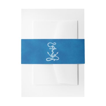 Nautical Ship Anchor Navy Blue Watercolor Wedding Invitation Belly Band Nautical Ship Anchor Navy Blue Watercolor Wedding Invitation Belly Band