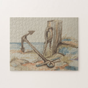 Nautical Ship Anchor on the Ground Scene Puzzle