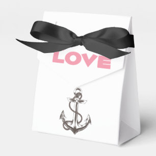 Nautical Ship Anchor Pink Love Wedding Party Favor Boxes